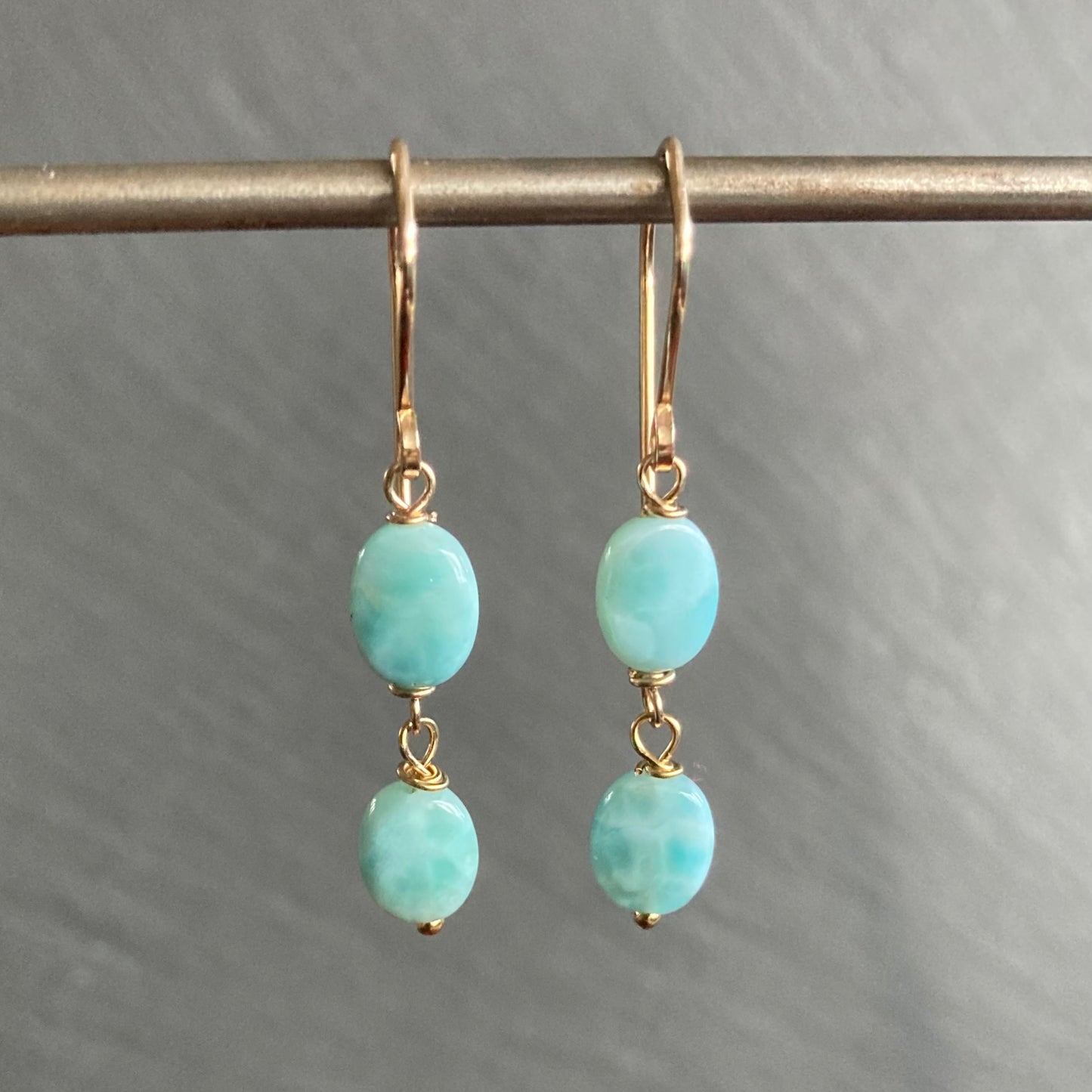 Larimar & Gold Earrings