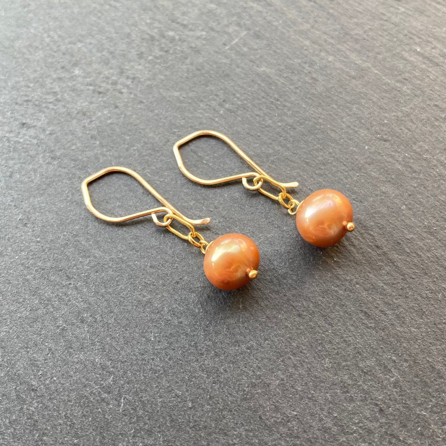 Champagne Pearl & Gold Earrings