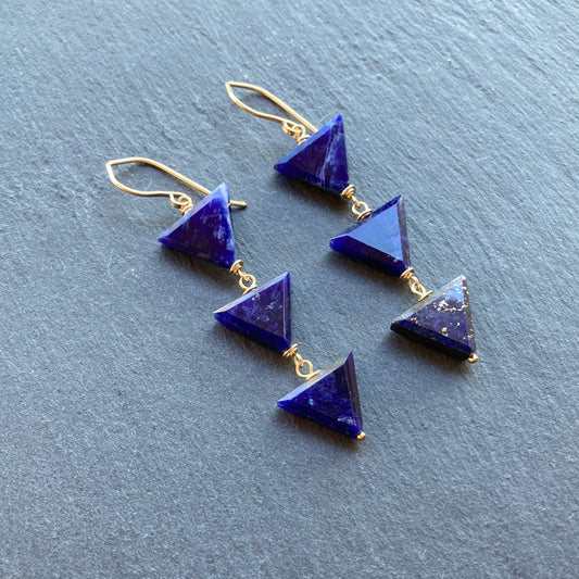 Sodalite & Gold Earrings