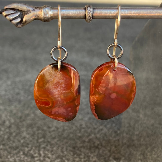 Red Agua Nueva Agate & Mixed Metal Earrings