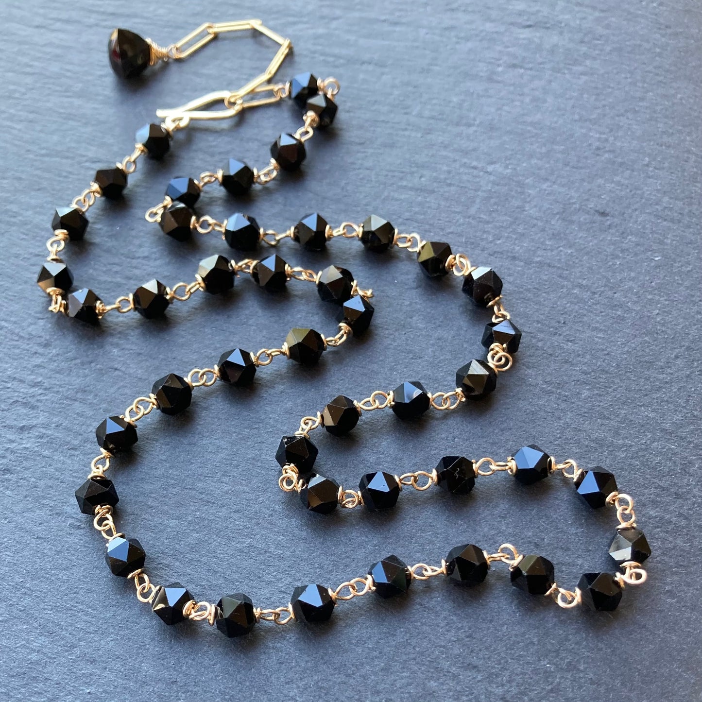 Black Onyx & Gold Necklace
