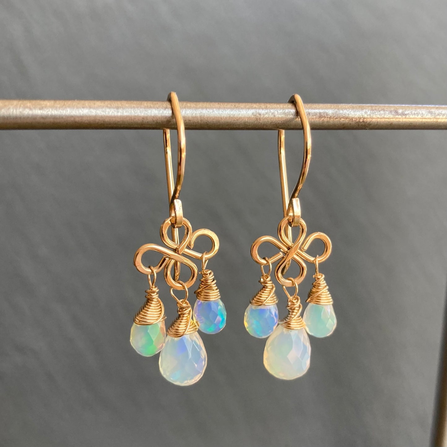 Ethiopian Opal & Gold Earrings