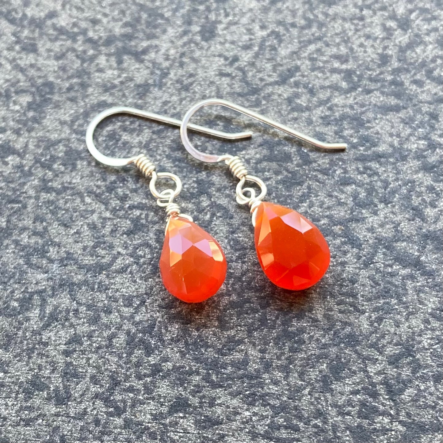 Carnelian & Sterling Silver Earrings