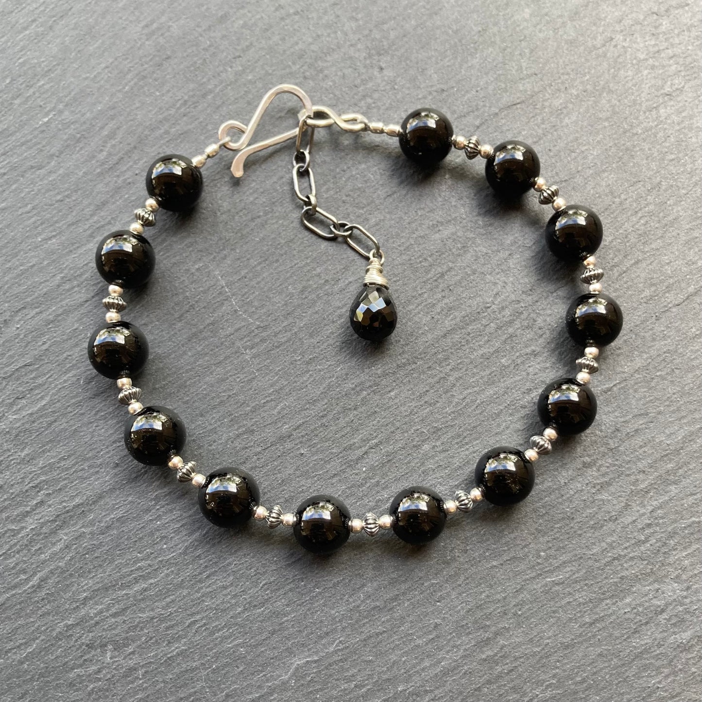 Black Onyx & Sterling Silver Bracelet