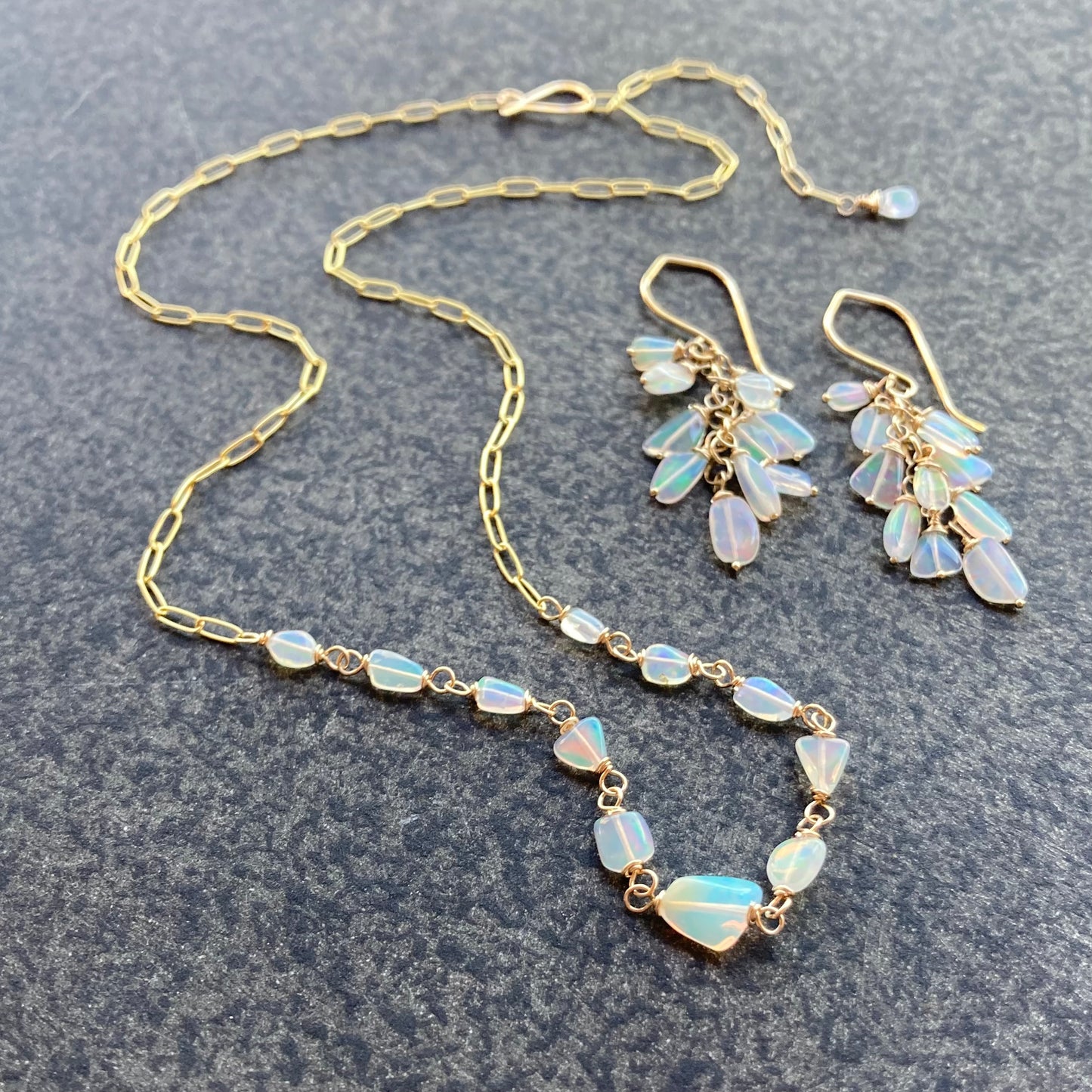 Ethiopian Opal & Gold Necklace