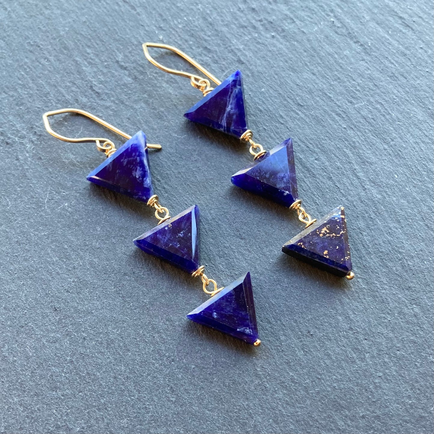 Sodalite & Gold Earrings