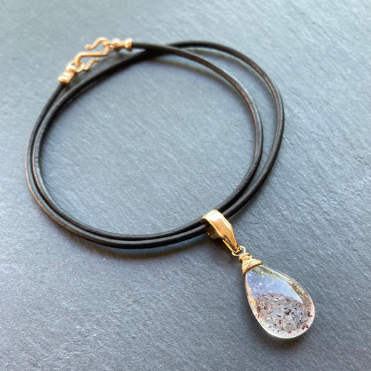Lepidocrocite & Bronze Genuine Leather Choker