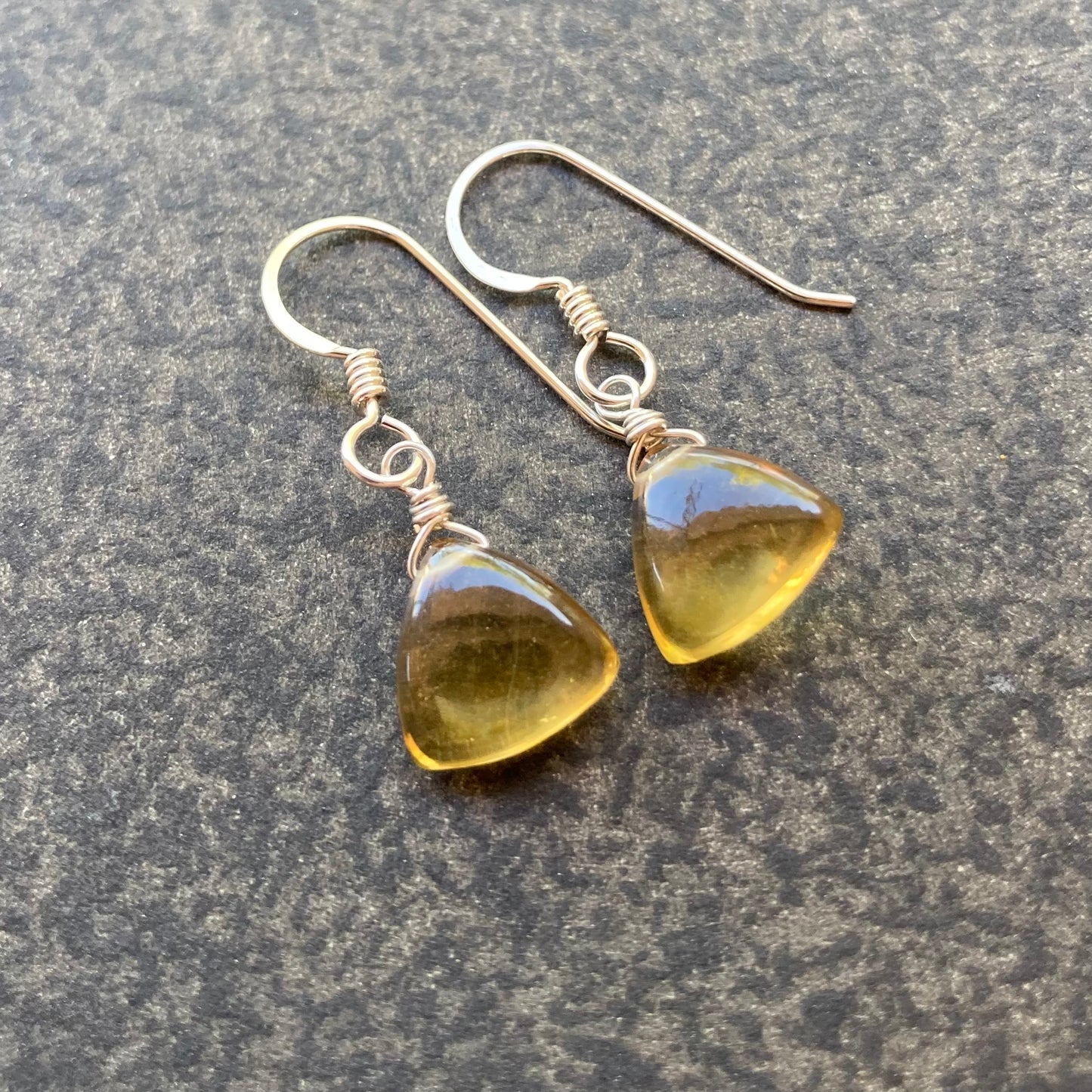 Beer Quartz & Sterling Silver Earrings