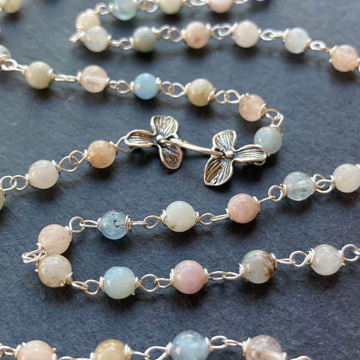 Multi Beryl & Silver Necklace