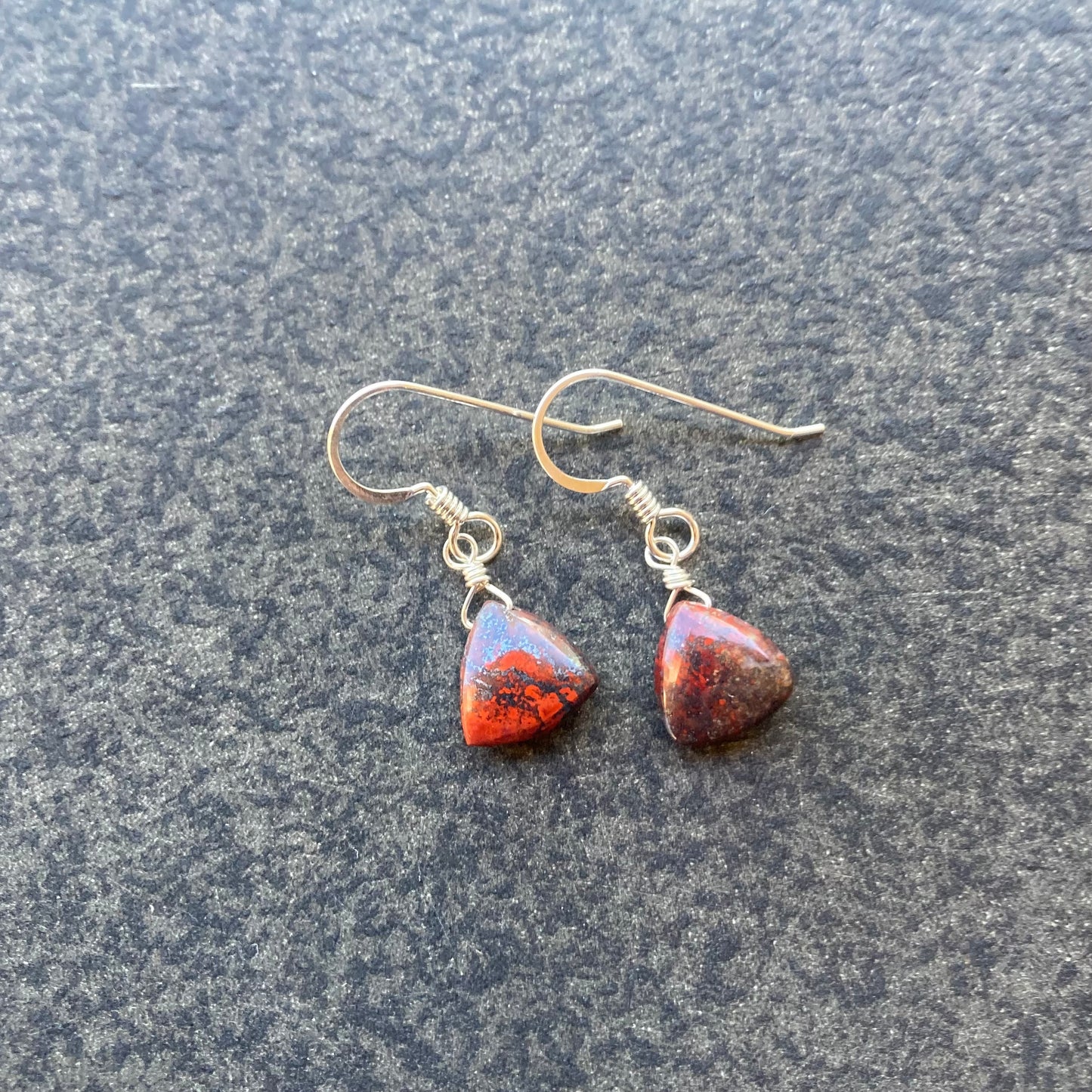 Red Jasper & Sterling Silver Earrings