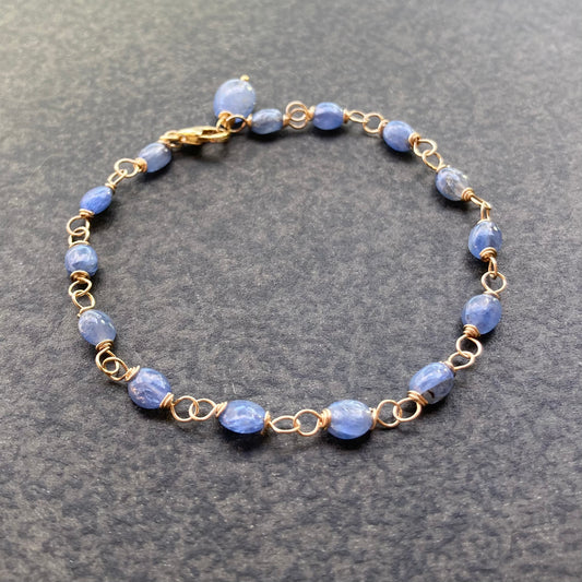 Burmese Sapphire & 14k Gold Bracelet