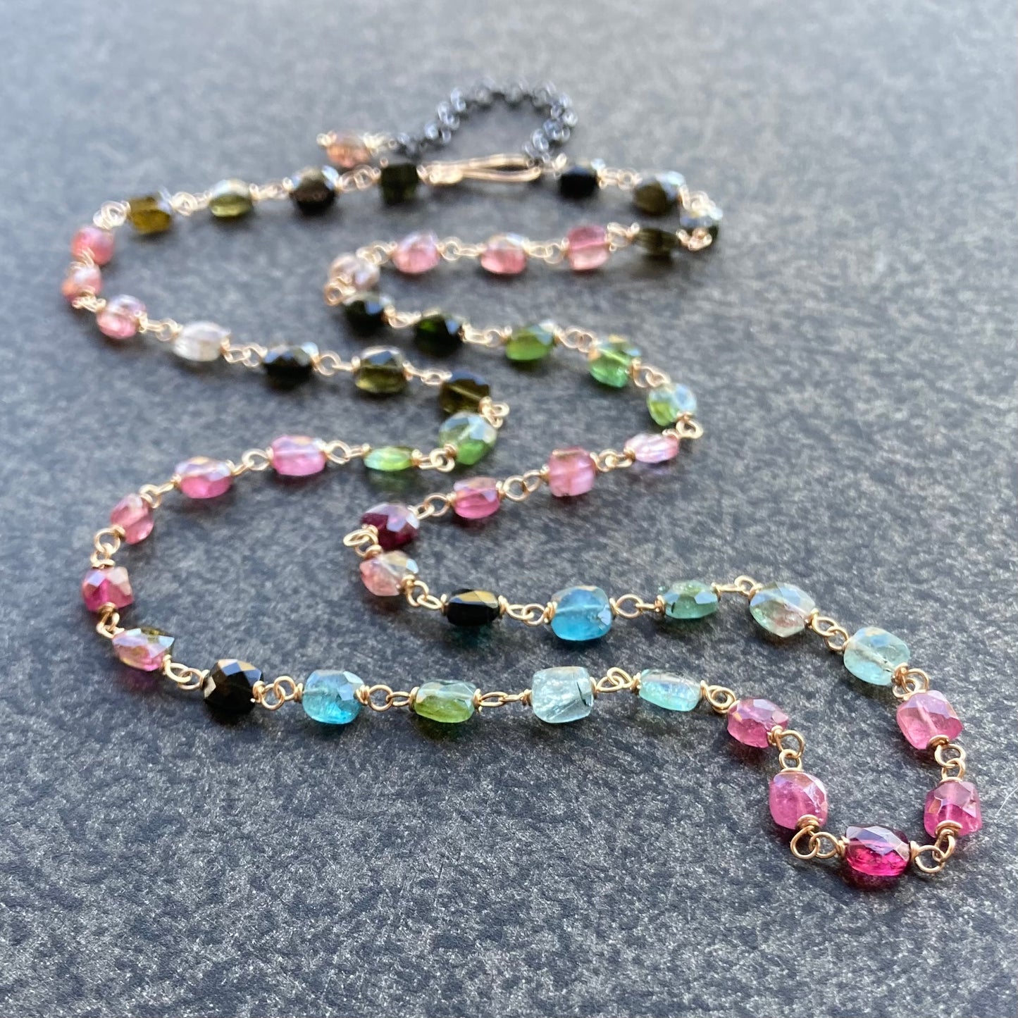 Multicolor Tourmaline & Mixed Metal Necklace