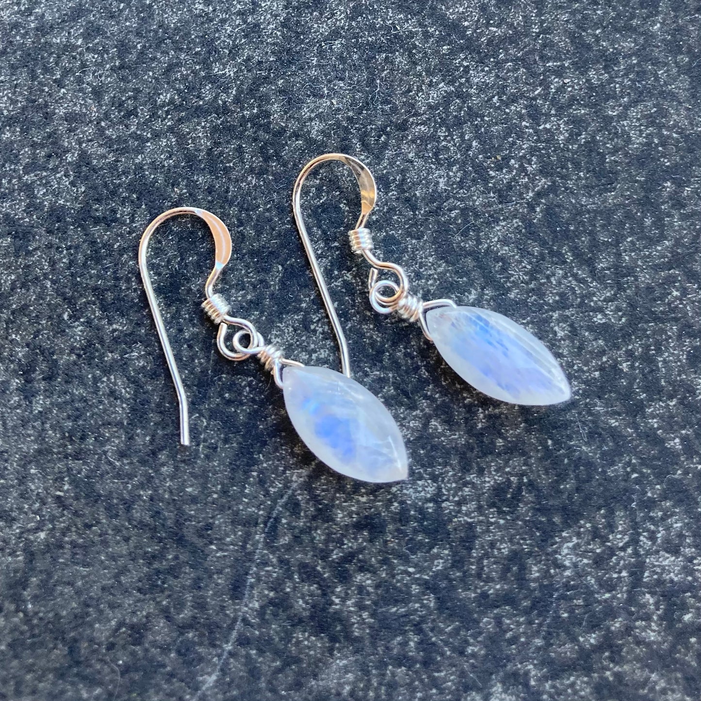 Rainbow Moonstone & Sterling Silver Earrings