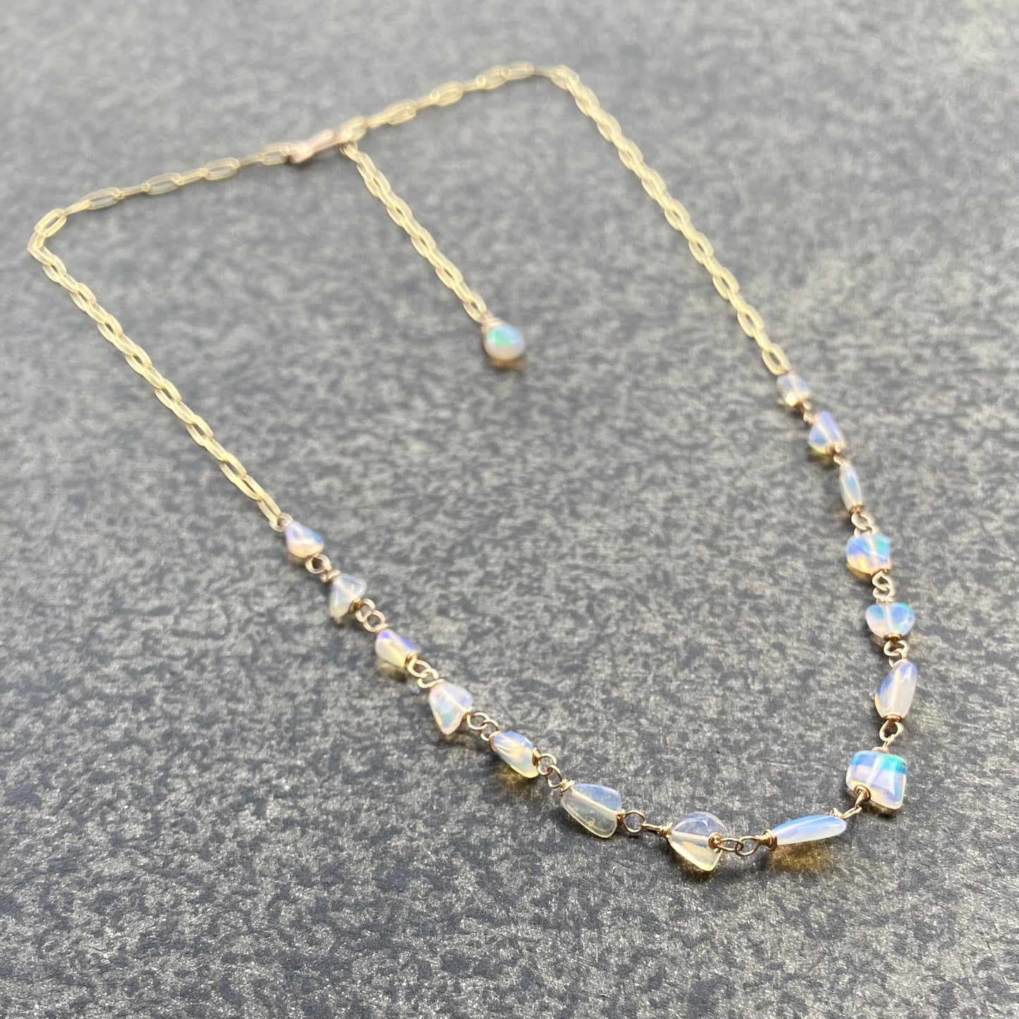 Ethiopian Opal & Gold Necklace