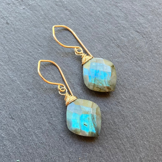 Labradorite & Gold Earrings