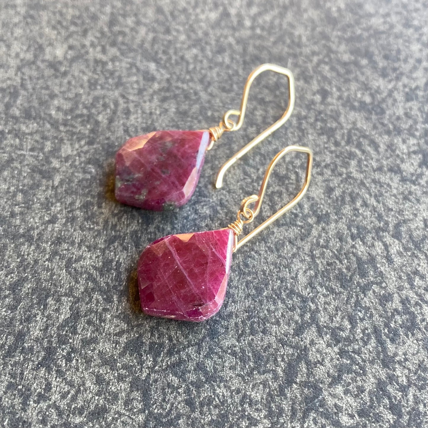 Ruby & Gold Earrings