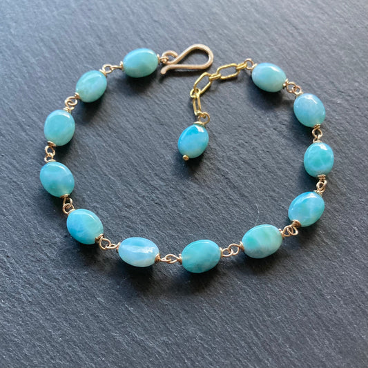 Larimar & Gold Bracelet