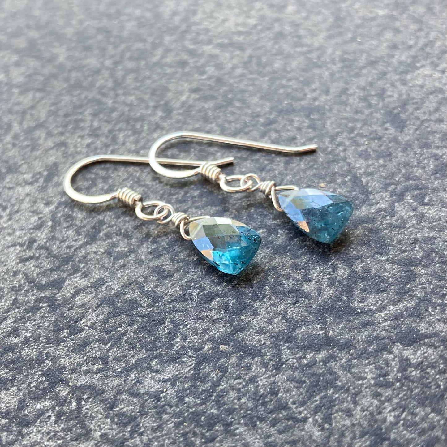 Moss Kyanite & Sterling Silver Earrings