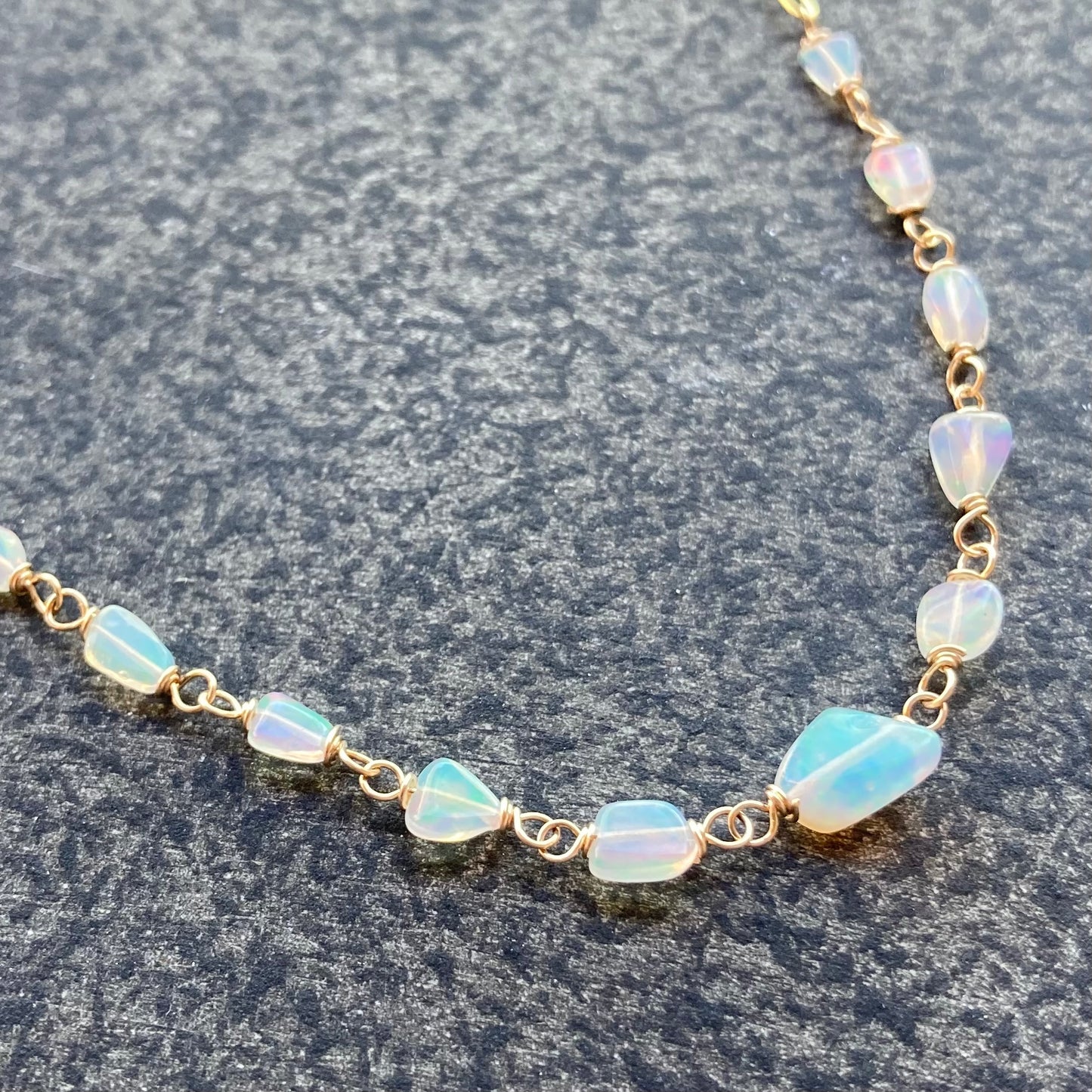 Ethiopian Opal & Gold Necklace