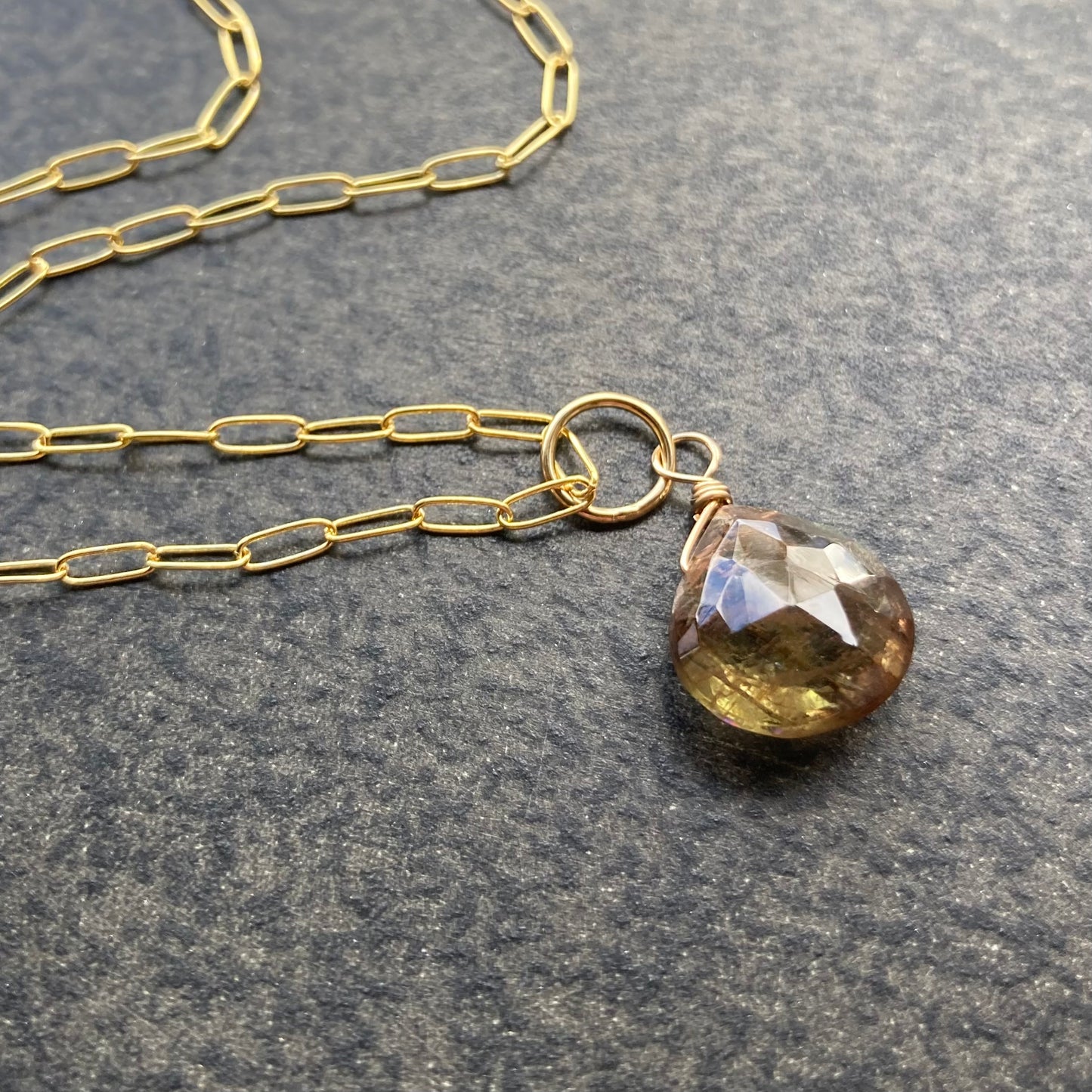 Andalusite & 14k Gold Pendant Necklace
