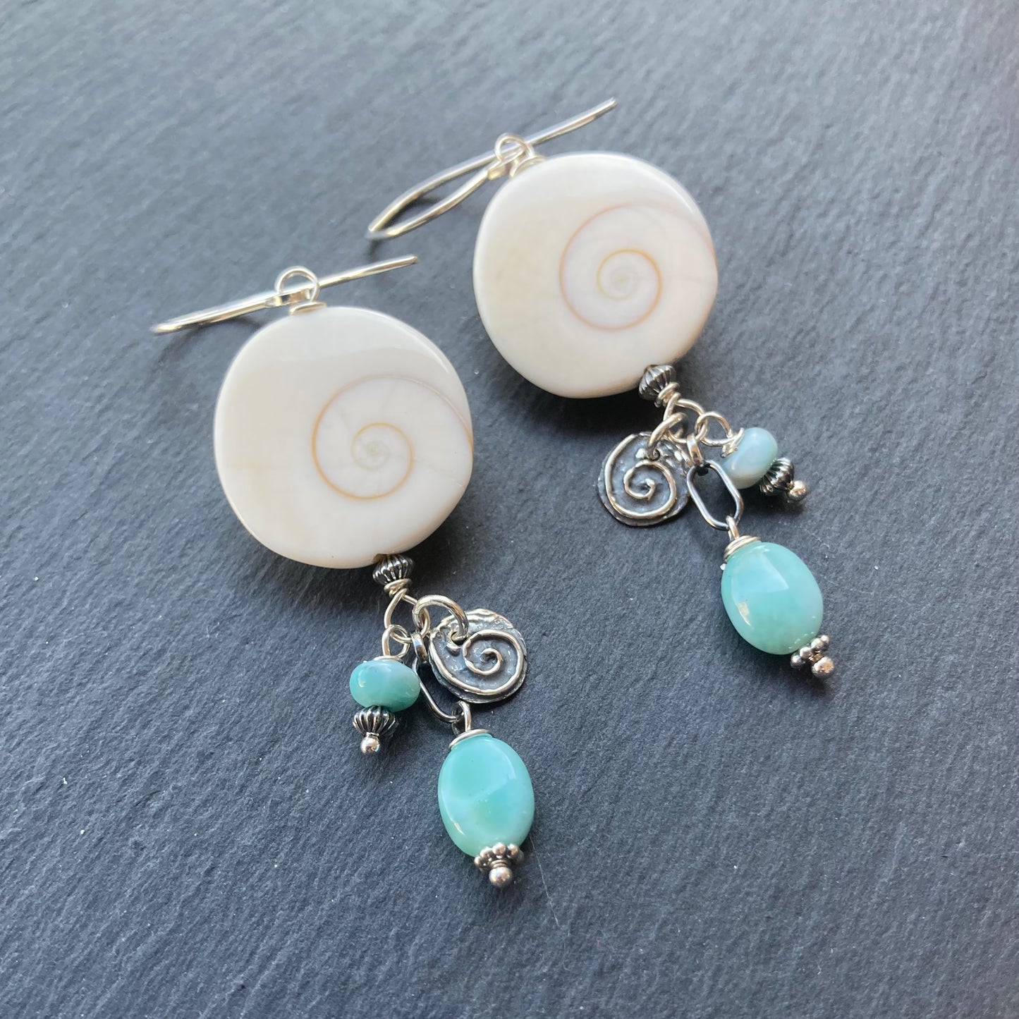 Larimar & Sterling Silver Shiva Eye Earrings