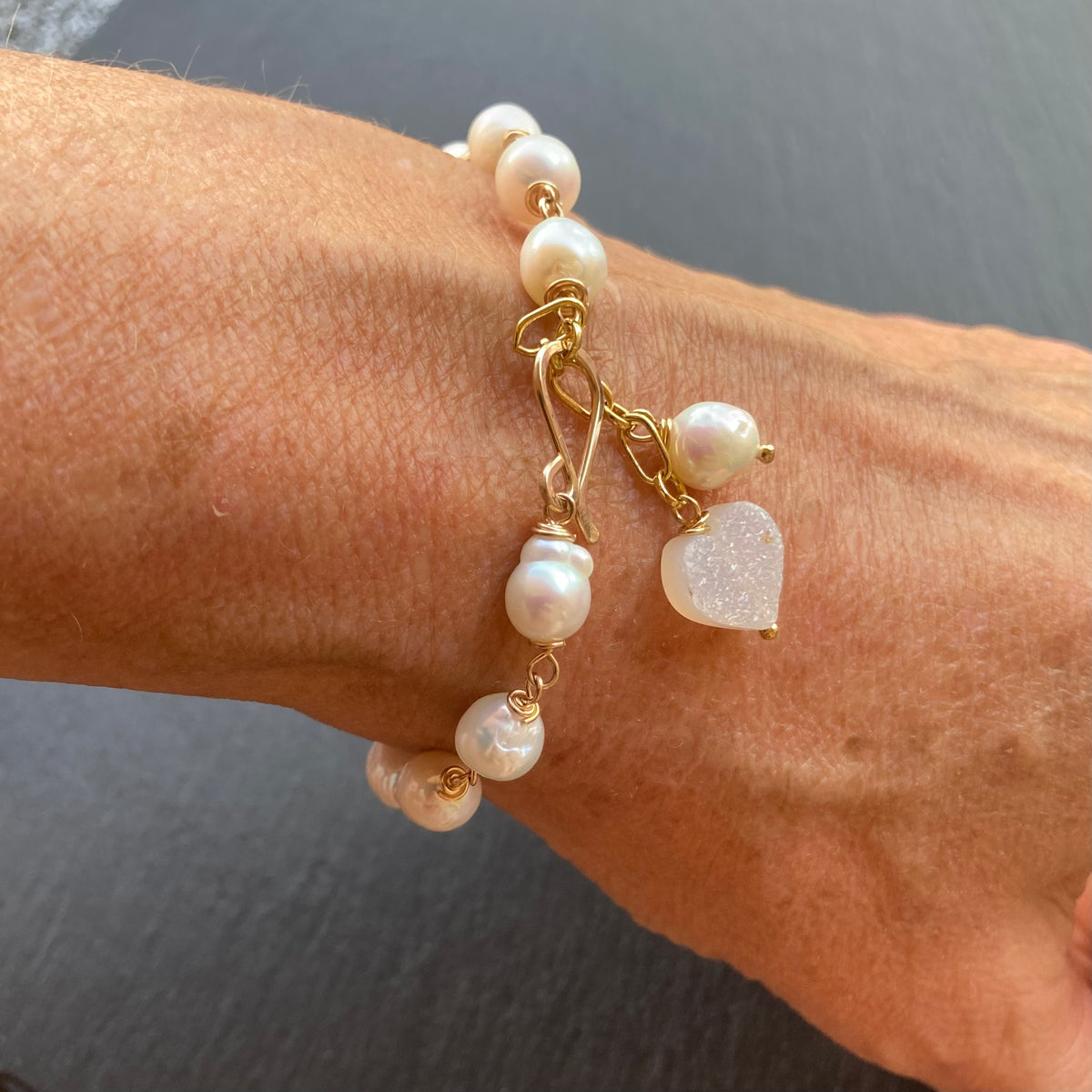 Freshwater Baroque Pearl & Gold Bracelet