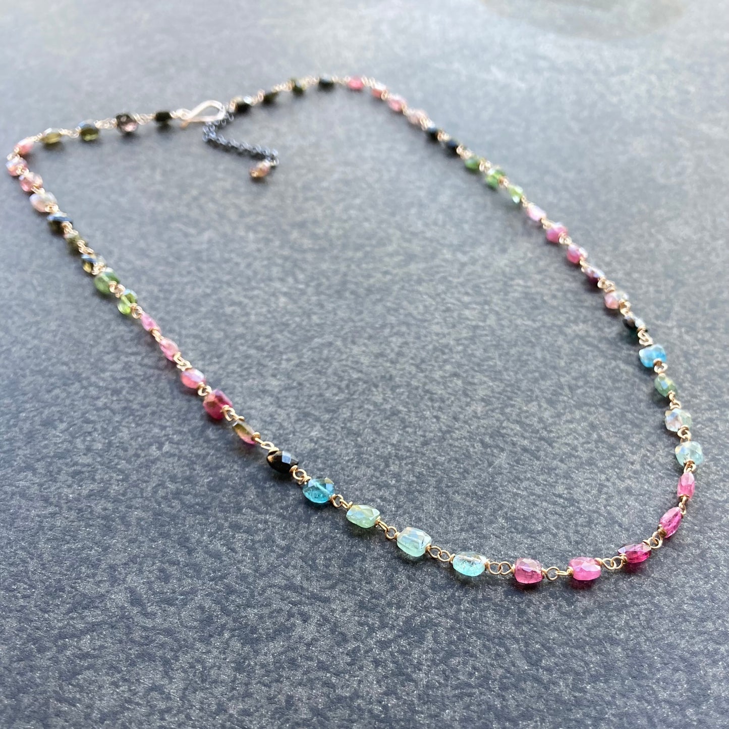 Multicolor Tourmaline & Mixed Metal Necklace