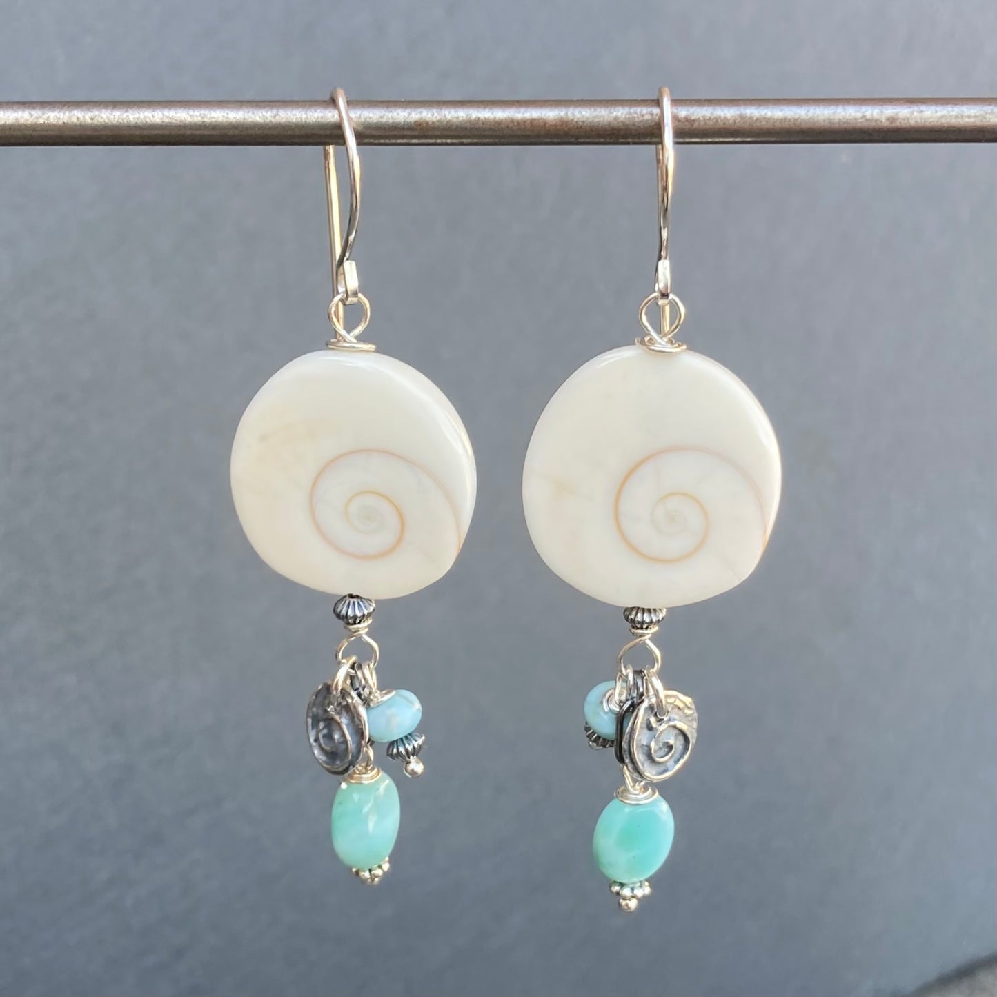 Larimar & Sterling Silver Shiva Eye Earrings