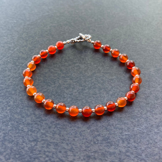 Carnelian & Sterling Silver Bracelet