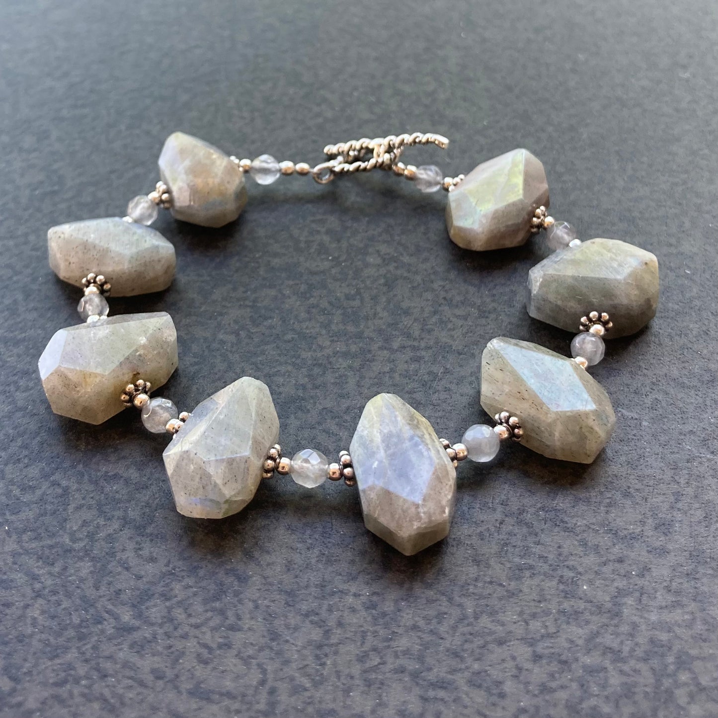 Labradorite Nugget & Sterling Silver Bracelet