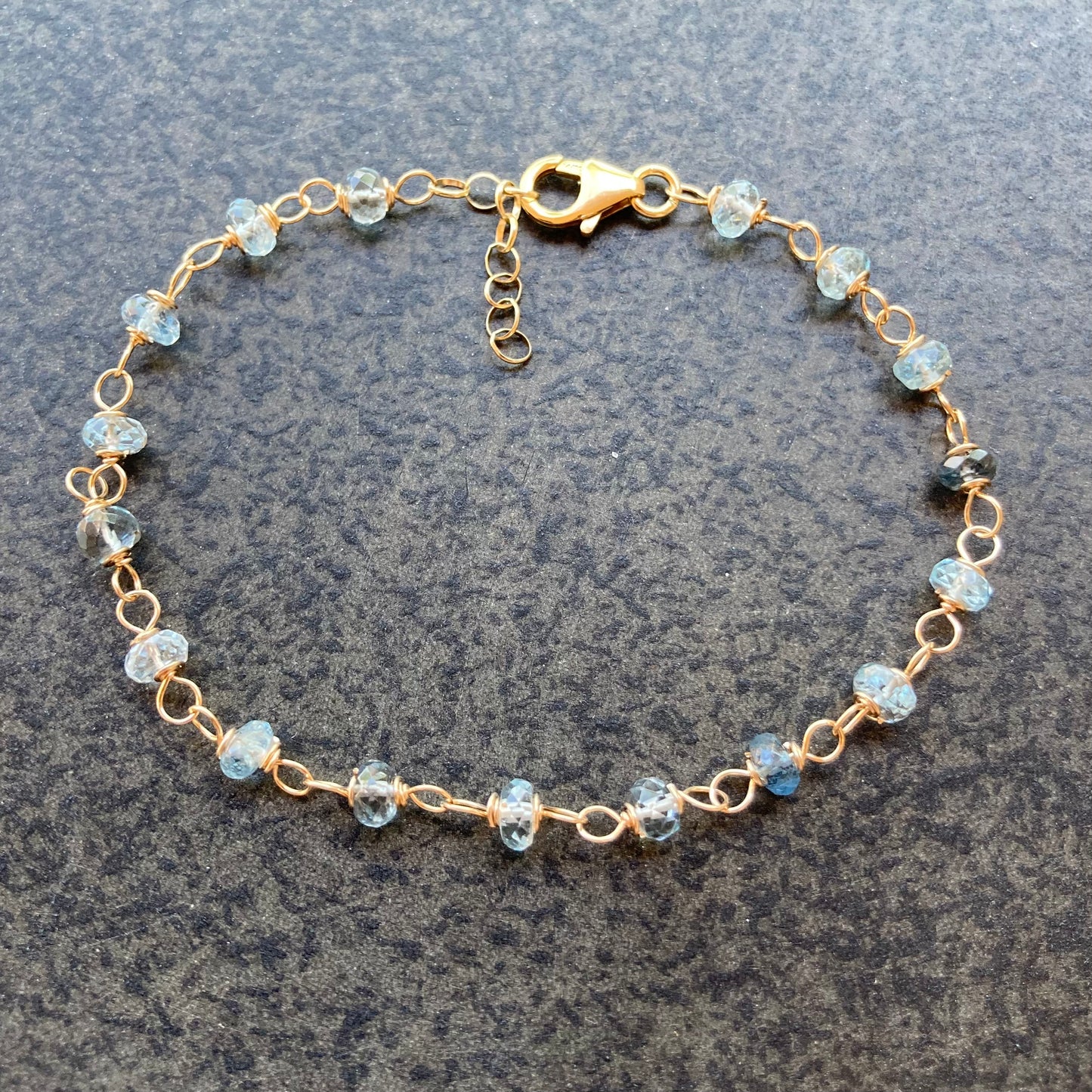 Moss Aquamarine & 14k Gold Bracelet