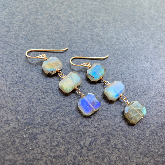 Labradorite & 14k Gold Earrings