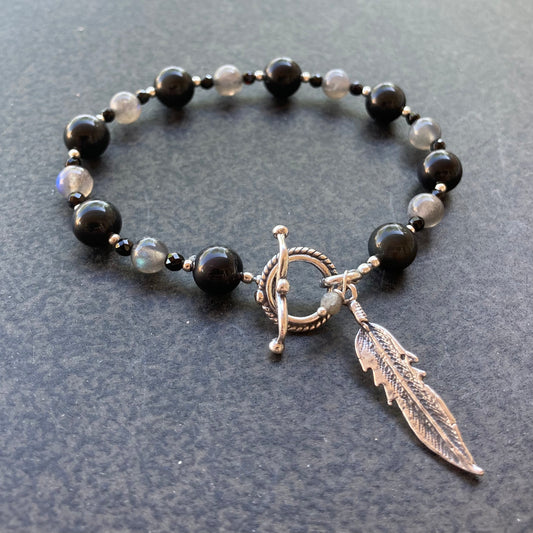 Rainbow Obsidian & Labradorite Bracelet