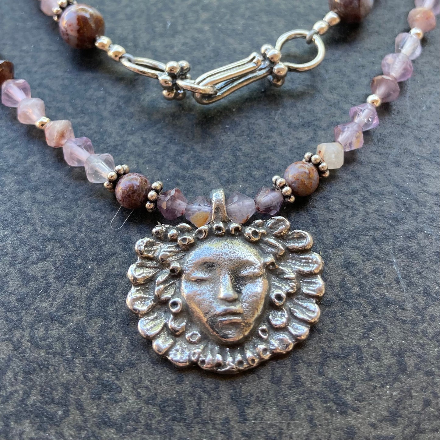 Cacoxenite Flower Face Necklace