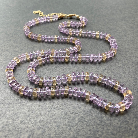 Ametrine Hand Knotted Silk Necklace