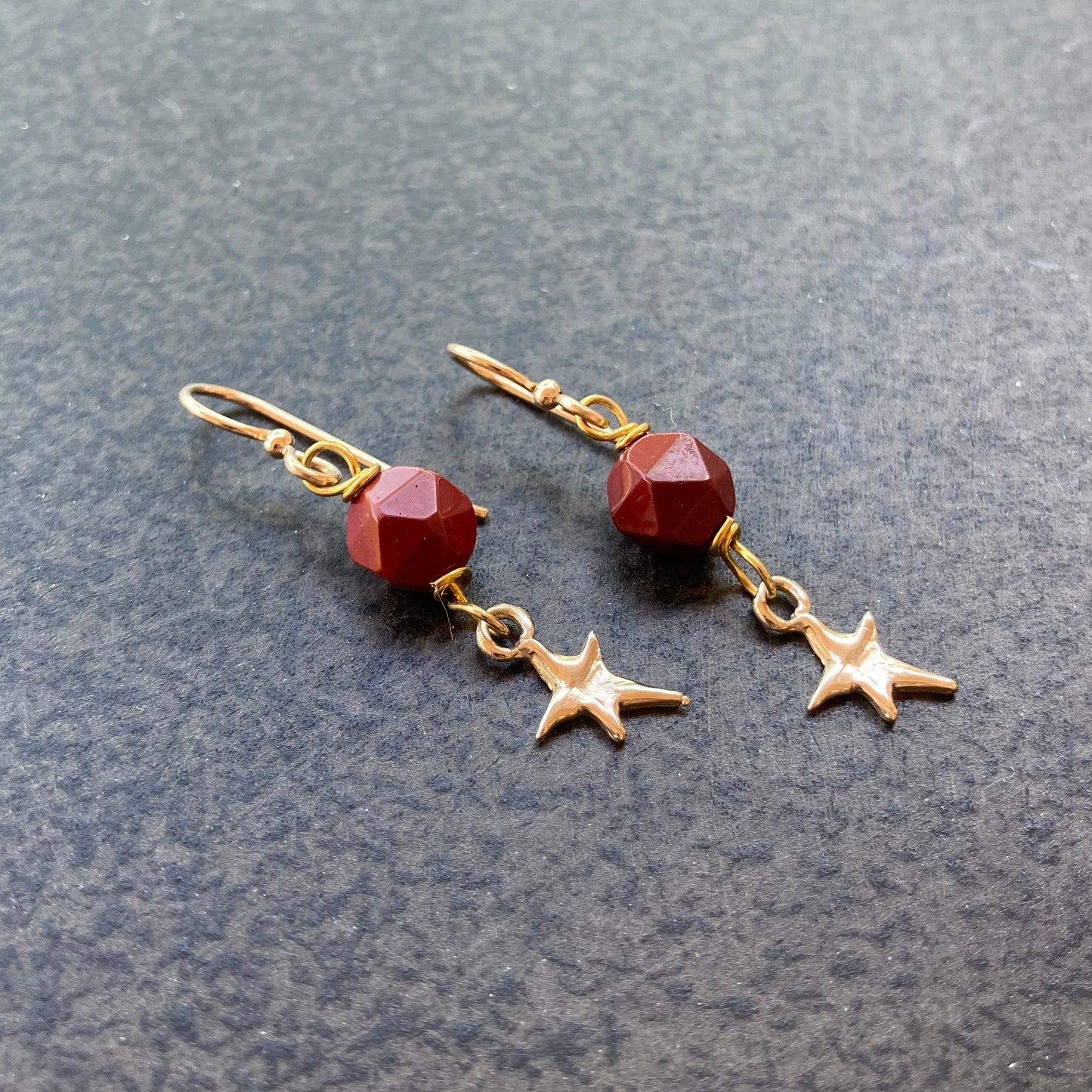 Mookaite & Bronze Star Earrings