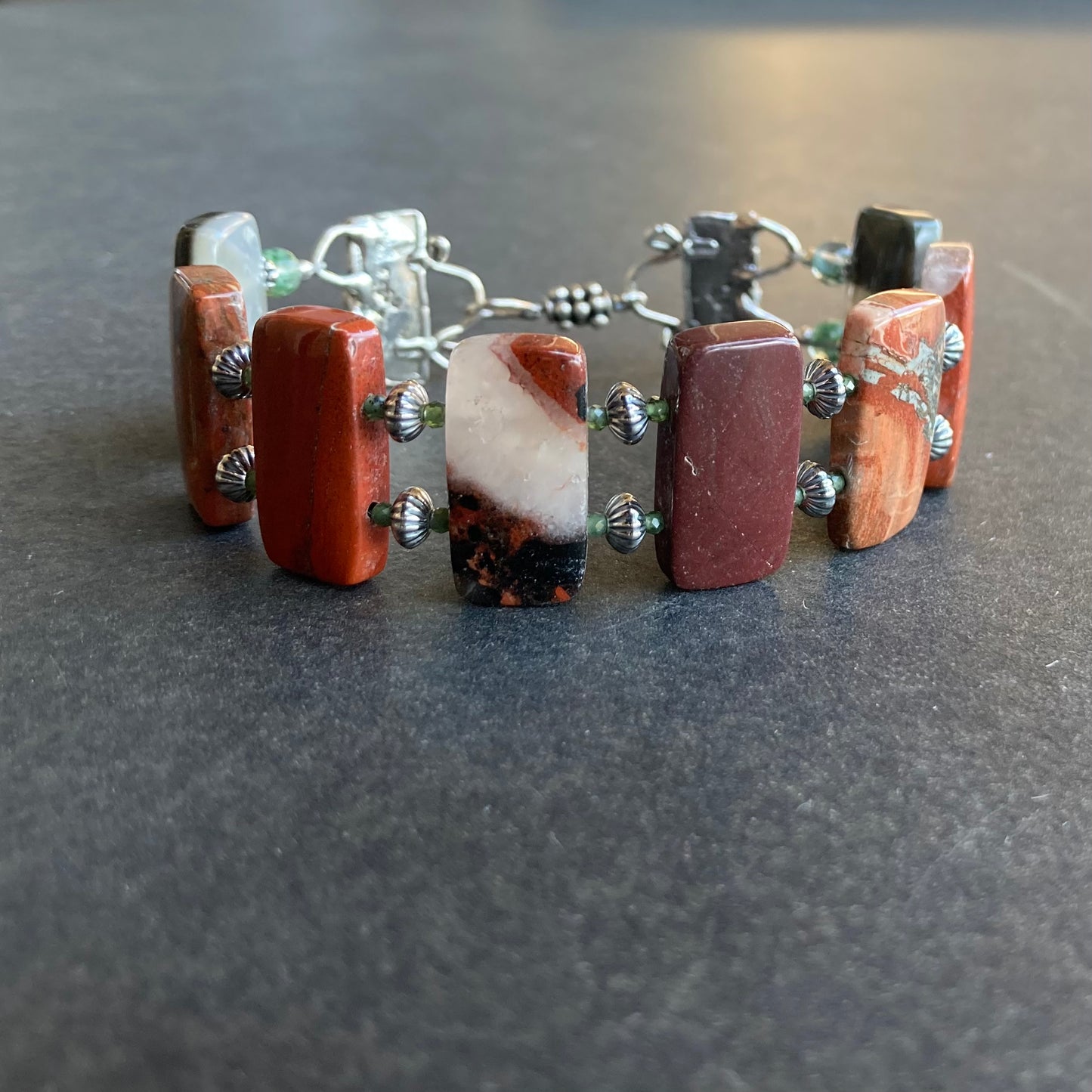 Apple Jasper & Moss Agate Cuff