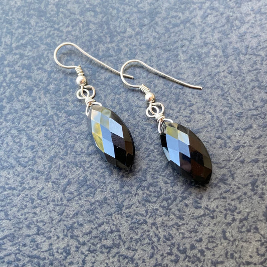 Black Onyx & Sterling Silver Earrings