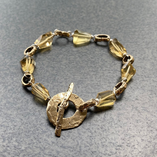 Champagne Quartz & Mixed Metal Bracelet