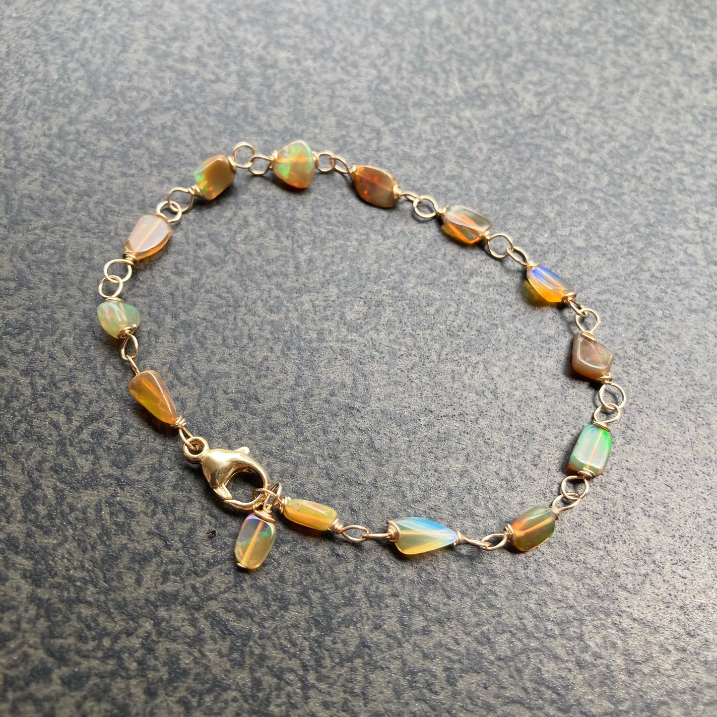 Ethiopian Golden Opal & 14k Gold Bracelet