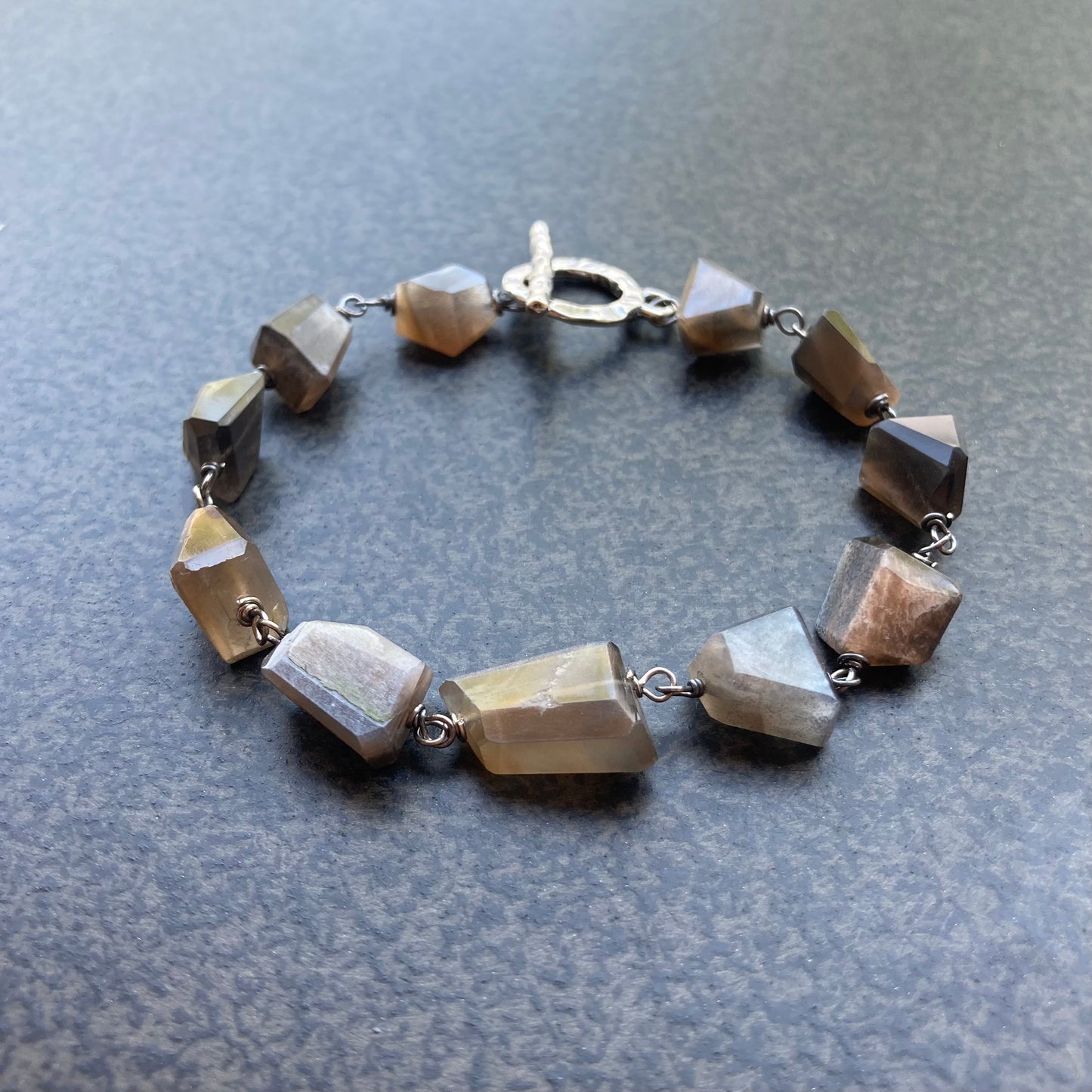 Black Moonstone & Sterling Silver Bracelet