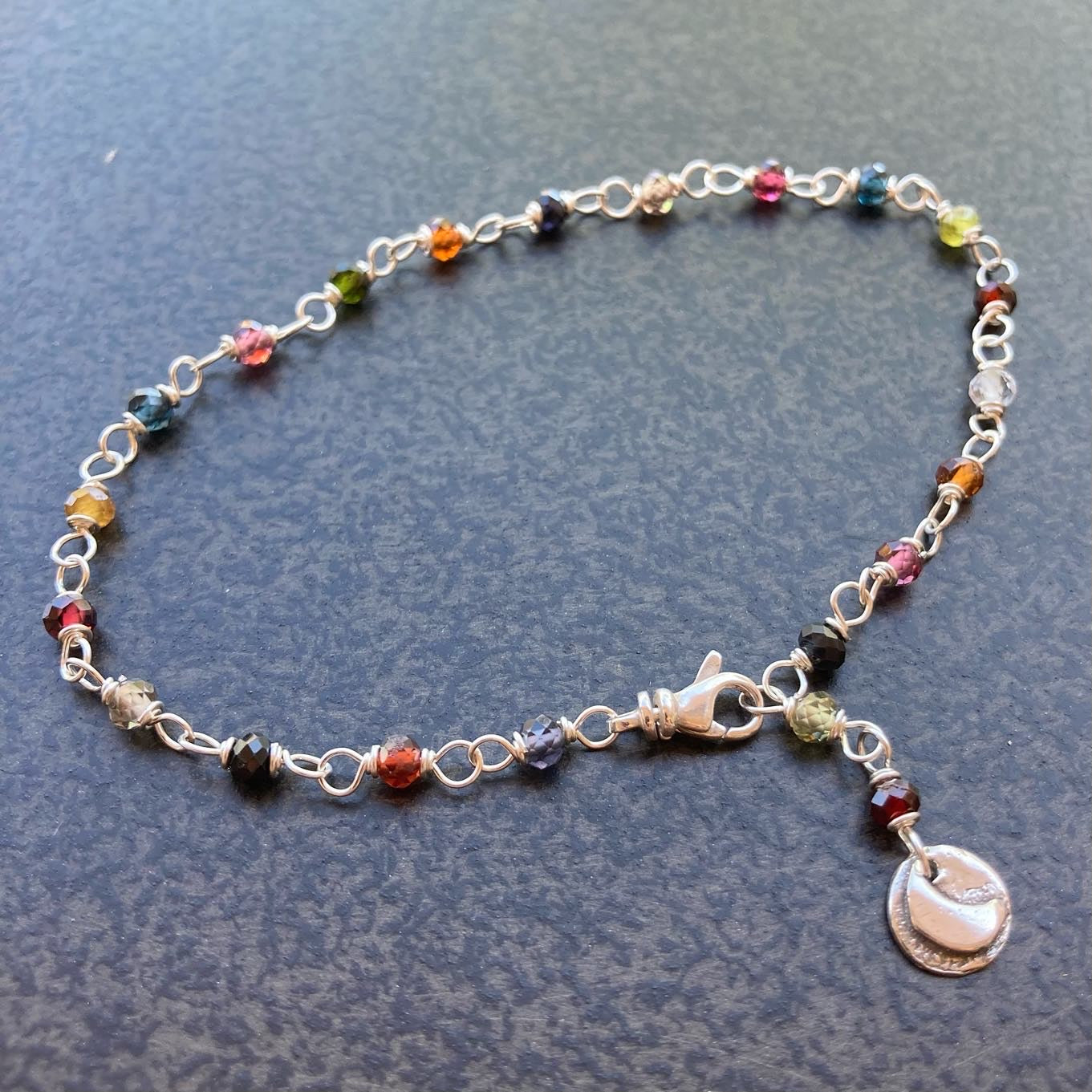 Tundra Sapphire & Sterling Silver Moon Dream Anklet