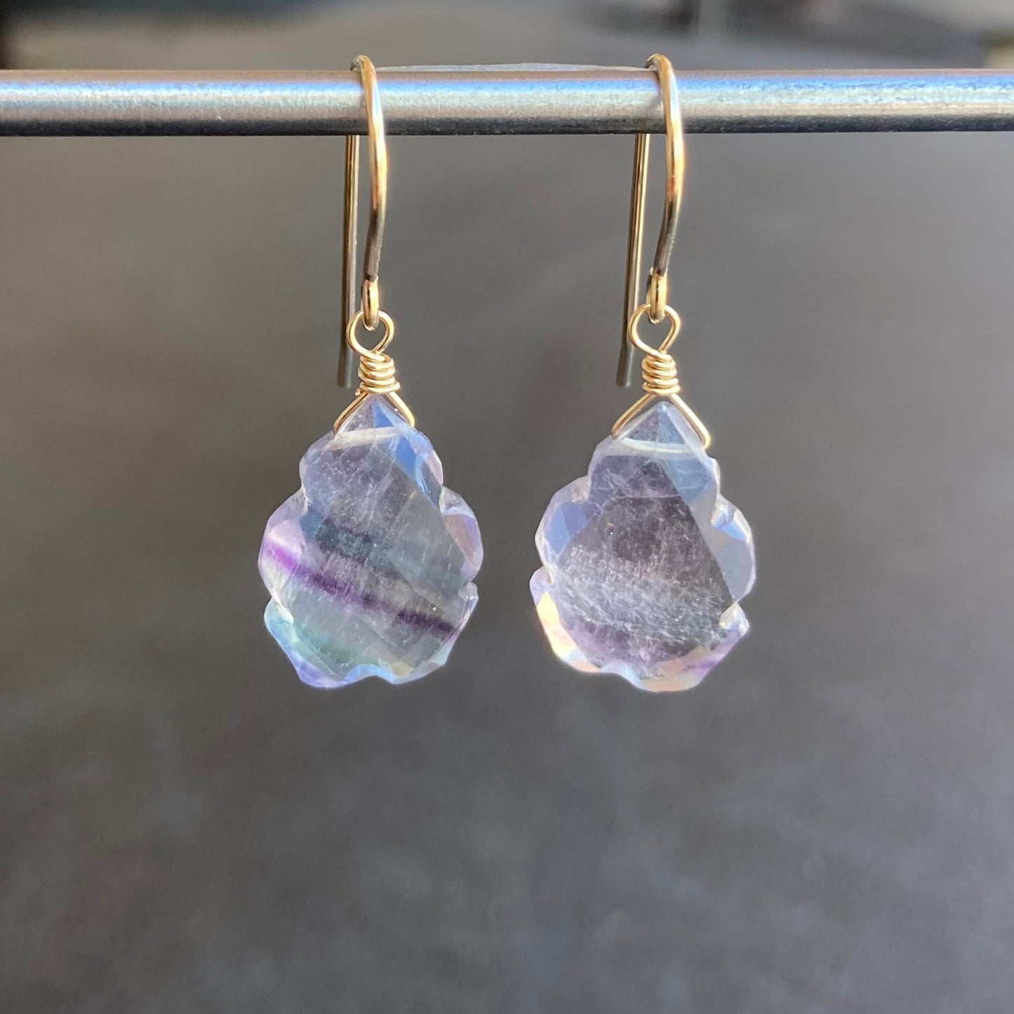 Fluorite & 14k Gold Earrings