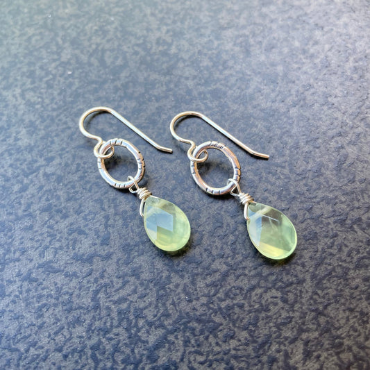 Prehnite & Sterling Silver Earrings