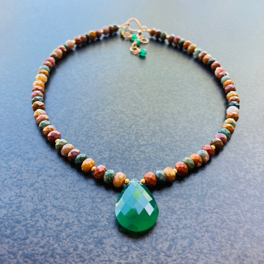 Green Onyx & Ocean Jasper Necklace