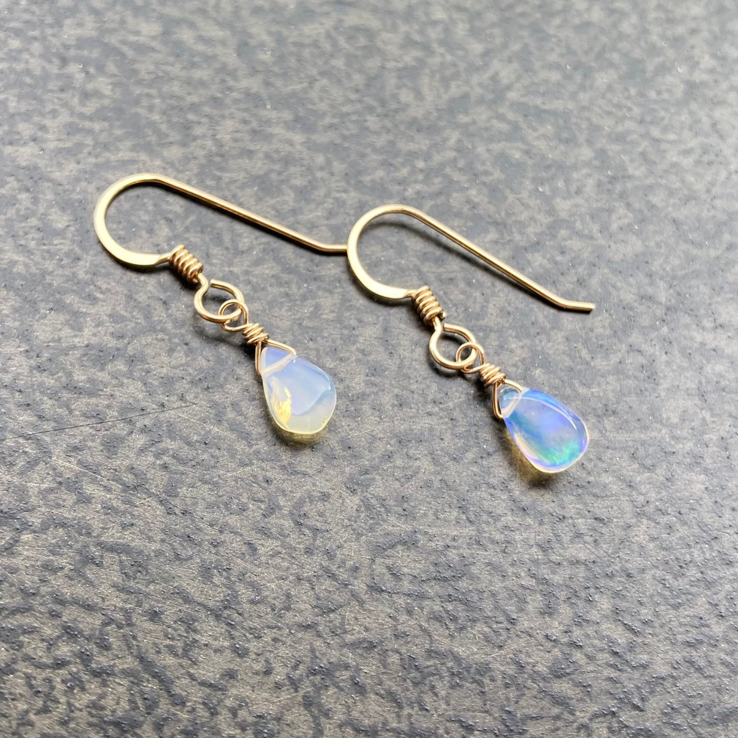 Ethiopian Opal & 14k Gold Earrings