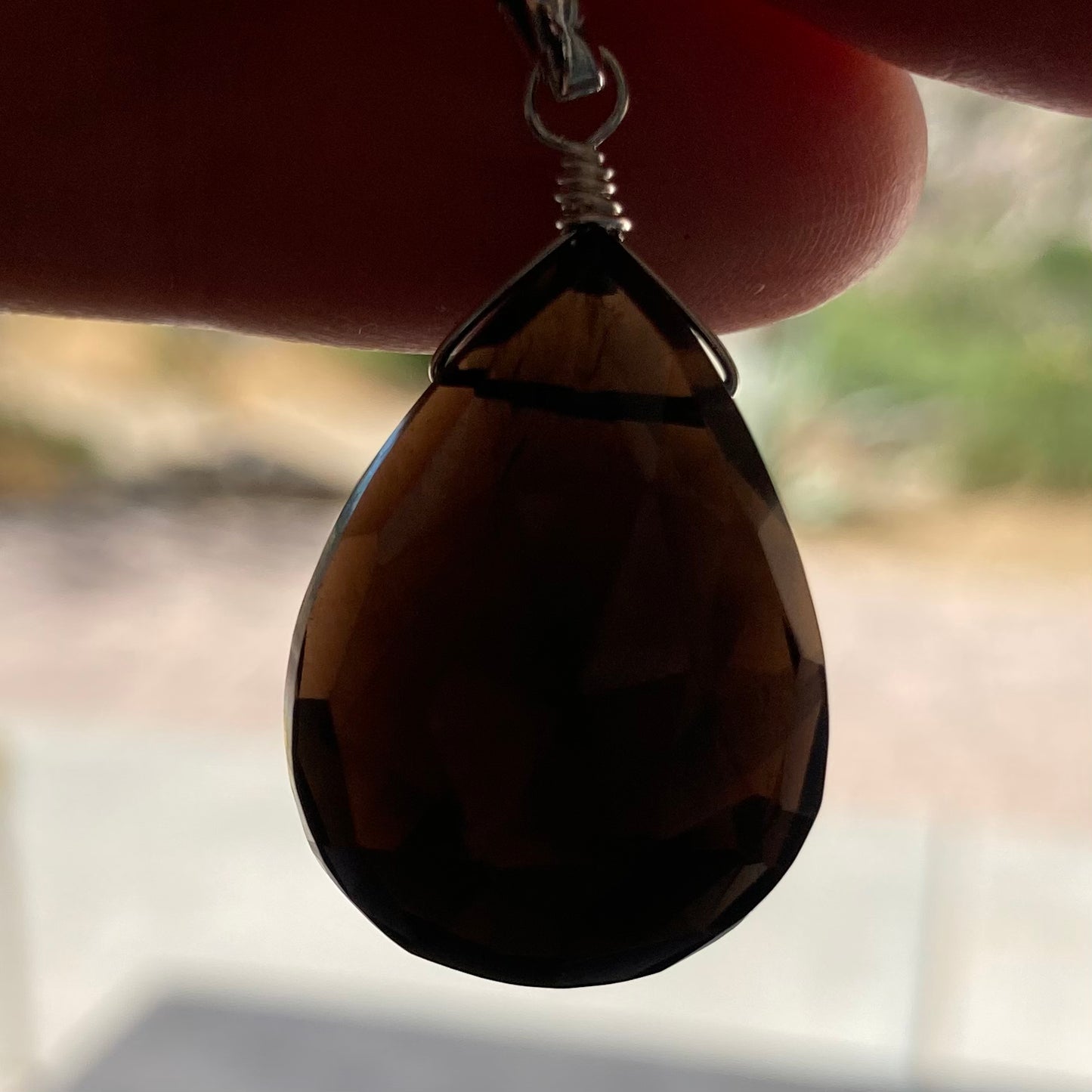 Smoky Quartz & Sterling Silver Leather Choker