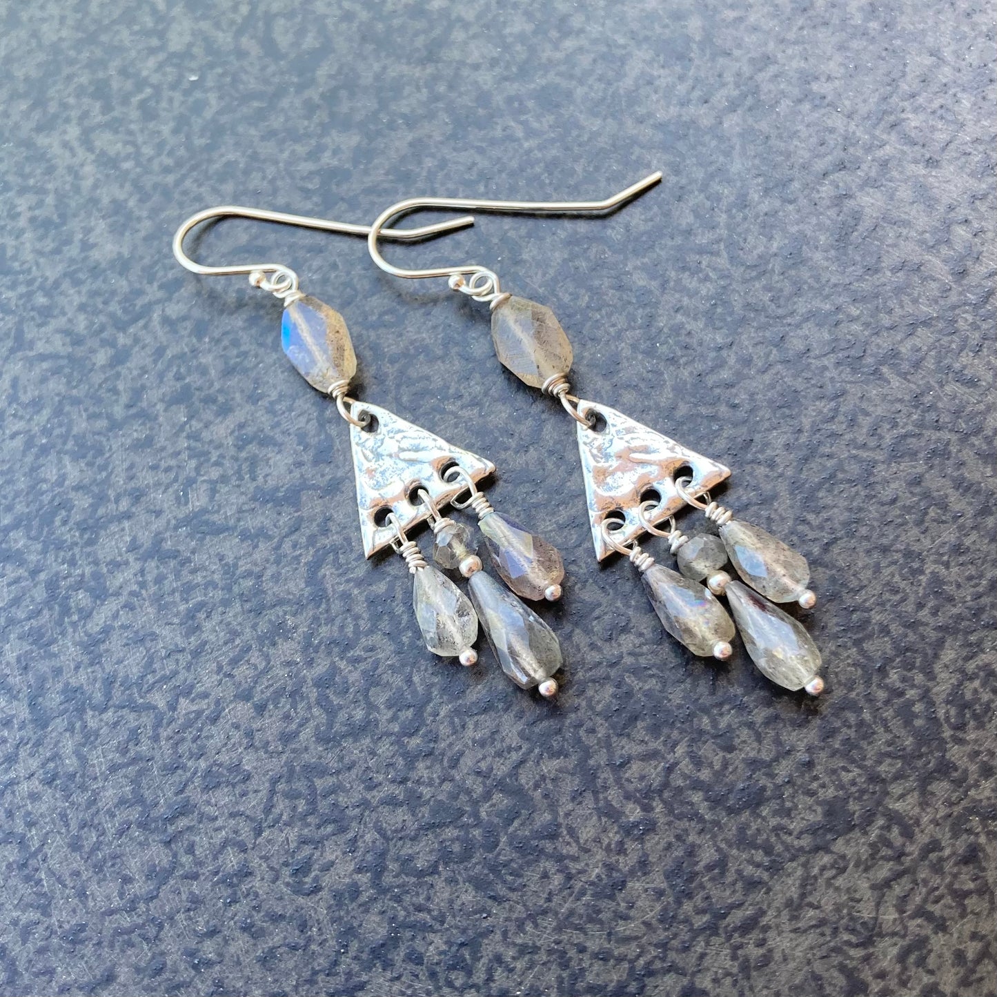 Labradorite & Sterling Silver Fringe Earrings