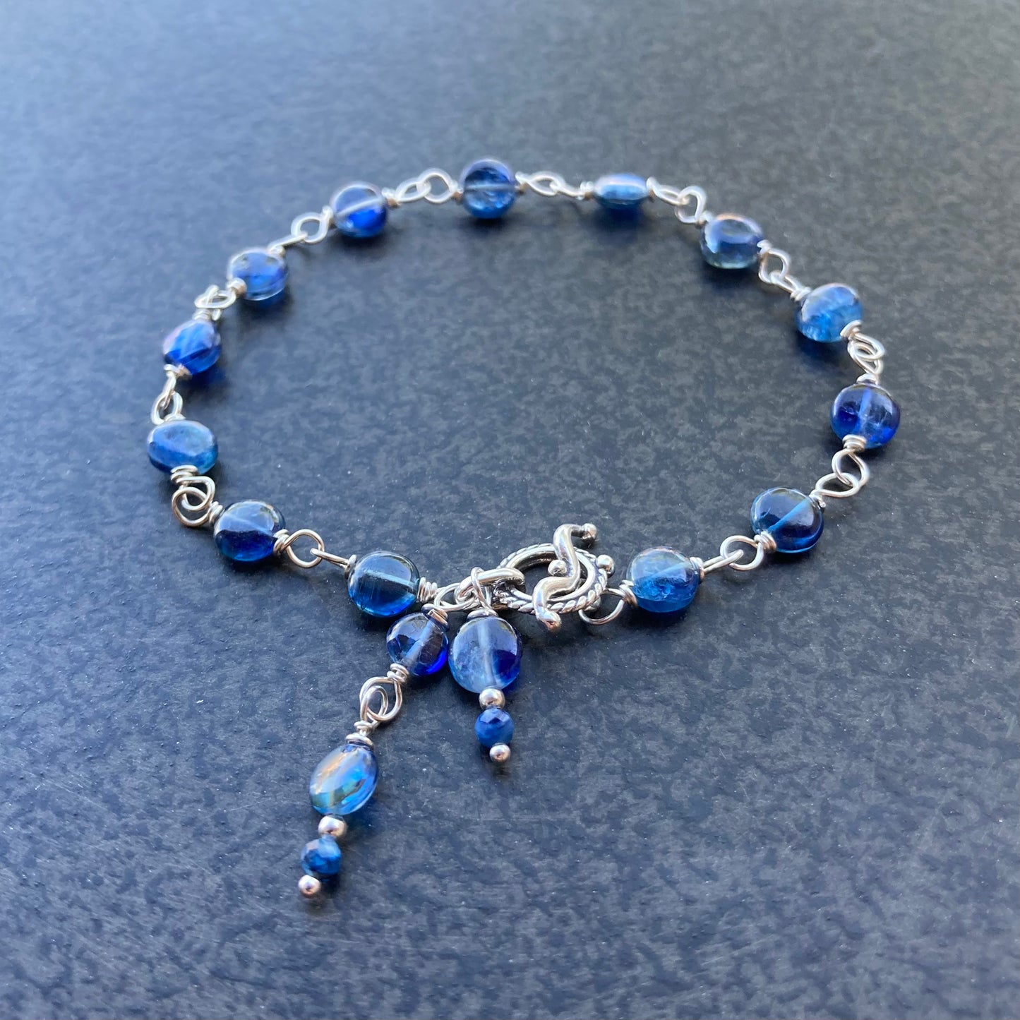 Blue Kyanite & Sterling Silver Bracelet