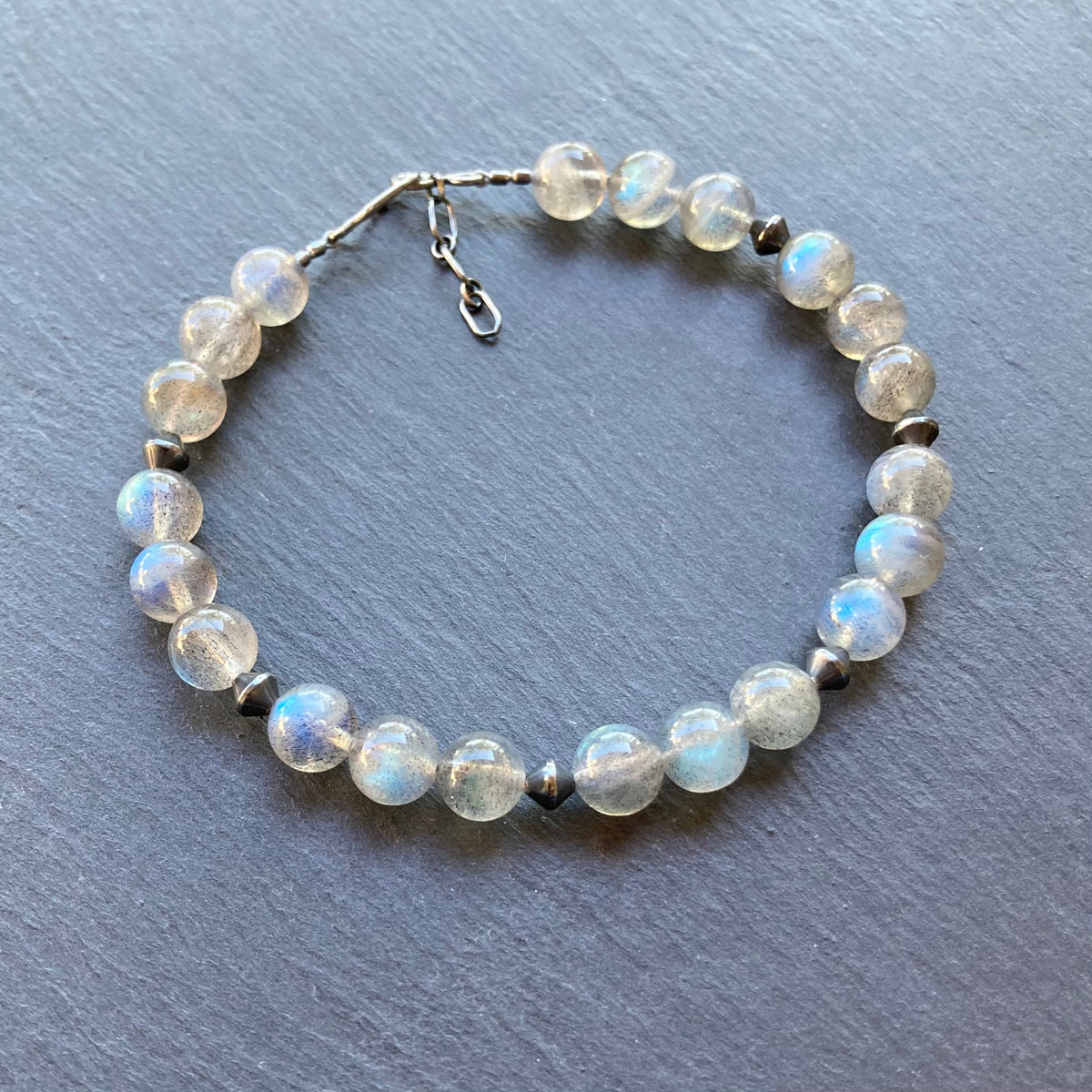 Men’s/Unisex Labradorite & Sterling Silver Bracelet